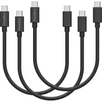 Phonillico 3x USB C naar USB C Kabel Zwart - 0,2 meter - Oplaadkabel voor Samsung Galaxy TAB S9 / TAB S9 ULTRA / TAB S9 PLUS