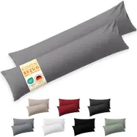 Blumtal - Set Van 2 Kussenslopen - Microvezel Kussenhoes - 40 x 145 cm - Grijs