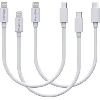 Phonillico 3x Lightning naar USB C Kabel Wit - 0,2 meter - Oplaadkabel voor iPhone 12 / 12 MINI / 12 PRO / 12 PRO MAX / 11 / 11 PRO / 11 PRO MAX / SE 2022 / SE 2020