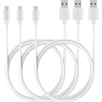 Phonillico 3x Micro USB naar USB A Kabel Wit - 3 meter - Oplaadkabel voor Sony Xperia XA ULTRA / XA / X / X PERFORMANCE / Z1 / Z1 COMPACT / Z2 Z3 / Z3 COMPACT / Z5 / Z5 COMPACT / M4 AQUA / E5 / C5 ULTRA / C4