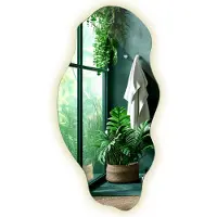 Tulup LED Spiegel - Asymmetrische Spiegel LED - 50 cm x 100 cm - Spiegel Organisch Met Licht - Slaapkamerspiegel - Neutraal Wit 4000K - LED Spiegel Organische Vorm - Minimalistische Wandspiegel