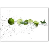Tulup Glasschilderij - Schilderij Op Glas Limoenen - 100 cm x 70 cm - Grün Foto Op Glas - Foto In Glas - Moderne Glaspanelen - Foto Glas - Glasdecoratie voor het Kantoor