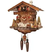 Engstler - 458_Q - Koekoeksklok - Kwarts - Notenhout - 27 cm