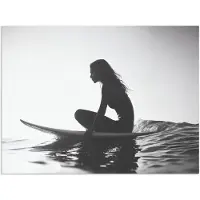 PosterMonkey Poster 160x120 cm - Silhouet - Vrouw - Surfplank - Water - Posters - Kamer decoratie - Wanddecoratie woonkamer - Muurdecoratie slaapkamer XXL