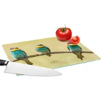 KitchenYeah Glazen Snijplank - 28x20 - Vogels - Dieren - Bijeneter - Snijplanken Glas