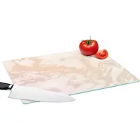 KitchenYeah Glazen Snijplank - 39x28 - Marmer - Roze - Patroon - Snijplanken Glas