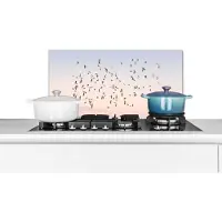 KitchenYeah Spatscherm keuken 60x30 cm - Kookplaat achterwand Vogels - Zee - Lucht - Natuur - Zomer - Muurbeschermer - Spatwand fornuis - Hoogwaardig aluminium