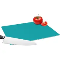 KitchenYeah Glazen Snijplank - 28x20 - Blauw - Effen kleur - Snijplanken Glas