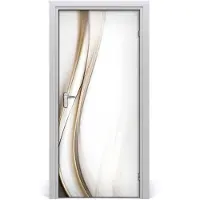 Tulup Deursticker - Abstracte Golf Deurposter - 95 cm x 205 cm - Grijs Deursticker - Moderne Deur Sticker - Deursticker voor de Keuken - Deur plakfolie