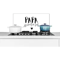 KitchenYeah Spatscherm keuken 60x30 cm - Kookplaat achterwand Spreuken - Papa jij bent zo lief - Quotes - Papa - Muurbeschermer - Spatwand fornuis - Hoogwaardig aluminium