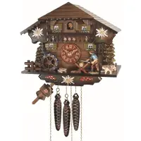 Engstler - 4008_M - Koekoeksklok - 1-daags kettinguurwerk - Notenhout - met muziek - 23 cm