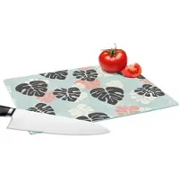 KitchenYeah Glazen Snijplank - 28x20 - Bladeren - Monstera - Hawaii - Patronen - Snijplanken Glas