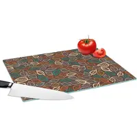 KitchenYeah Glazen Snijplank - 39x28 - Bladeren - Natuur - Herfst - Bohemian - Snijplanken Glas