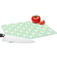 KitchenYeah Glazen Snijplank - 28x20 - Groen - Sterren - Patronen - Cirkel - Snijplanken Glas
