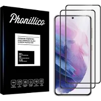 Phonillico Screenprotector voor Samsung Galaxy S21 - 2 stuks Beschermglas van glas Transparante glazen schermbeschermfolie met zwarte randen