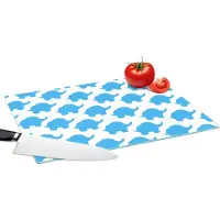 KitchenYeah Glazen Snijplank - 39x28 - Blauw - Olifant - Design - Snijplanken Glas