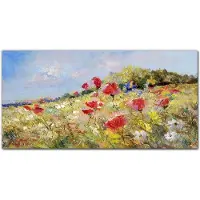 Tulup Canvas Doek Foto - Bloemenlandschap Foto Op Doek - 120 cm x 60 cm - Veelkleurig Schilderij Op Doek - Vintage Canvas Decoratie - Print Van Doek - Canvas Schilderijen voor de Slaapkamer