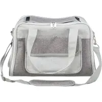 Trixie Hondentas Libby Grijs - Gaas-Inzetstuk, 42x25x27 cm - Met Schouderriem en Korthouder
