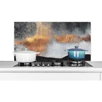 KitchenYeah Spatscherm keuken - Goud - Abstract - Chic - Luxe - Keuken - Spatwand - Achterwand keuken - 100x50 cm - Spatscherm