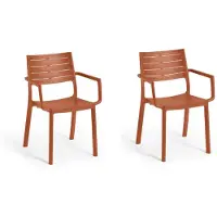 Keter Metaline tuinstoel - 2 stuks - 53,3x60,2x81,3 cm - Terracotta