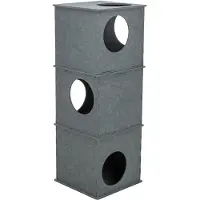 Trixie kattenhuis toren nele vilt grijs - 38x38x105 cm