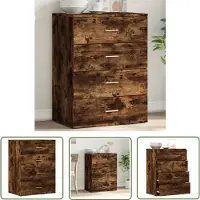 vidaXL Tv-meubel - Dressoir - Dressoir 60x39x80 cm bewerkt hout gerookt eikenkleurig - Houten Dressoir - Bruine Dressoir - Compact Dressoir