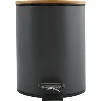 Spirella Pedaalemmer 3L - ADONIS - Prullenbak Badkamer - Bamboo - Grijs