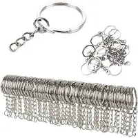 INF 50-pack sleutelhangers korte ketting 25 mm Zilver