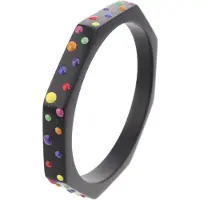 Behave - dames bangle zwart met stipjes - edgy partylook accessoire