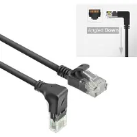ACT UTP CAT6a slimline netwerkkabel | haaks (beneden) / recht | LSZH | zwart | 2 meter