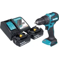 Makita DHP 490 RT accu klopboormachine 18 V 65 Nm borstelloos + 2x accu 5.0 Ah + lader