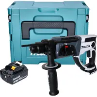 Makita DHR 202 G1JW Accuklopboormachine 18 V 20 mm 2.0 J wit + 1x accu 6.0 Ah + Makpac - zonder oplader