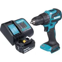 Makita DHP 490 SF1 accu klopboormachine 18 V 65 Nm borstelloos + 1x oplaadbare accu 3.0 Ah + lader