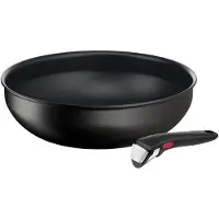 Tefal Wok INGENIO ECO RESIST L3979302 26 cm, met afneembaar handvat, zwart, aluminium,