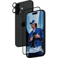 PanzerGlass 2 in 1 pack - Ultra-Wide Fit Anti-Bacterial Screenprotector incl. applicator + Camera Protector geschikt voor Apple iPhone 16