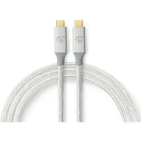 Nedis Premium USB-C naar USB-C kabel met E-Marker chip - USB3.2 (tot 20 Gbit/s) - PD tot 20V/5A - video tot 4K 60Hz / aluminium - 1 meter
