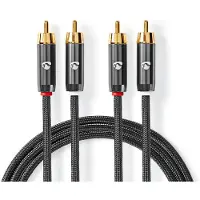 Nedis Stereo-Audiokabel | 2x RCA Male | 2x RCA Male | 2 m | 1 stuks - CATB24200GY20