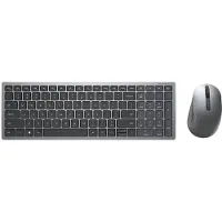 Dell Pro Plus compact toetsenbord en muis – KM7120W - Russisch (QWERTY), Volledige grootte (100%), Draadloos, RF draadloos + Bluetooth, QWERTY-indeling, Grijs, Titanium, Inclusief muis