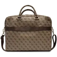 GUESS PU 4G Gedrukte Streep Computertas 15 16" Bruin (16", Universeel), Laptoptas, Bruin