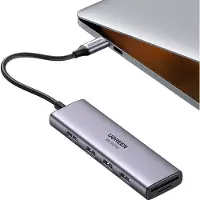 UGREEN - 6in1 - multifunctionele USB Type C HUB - 3x USB 3.2 Gen - 1 / HDMI - 4K - 60Hz / SD- en - TF-kaartlezer - grijs - (60383 - CM511)