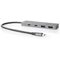 Nedis USB-Hub | 1x USB-C 3.2 Gen 2 Male | 2x USB-A 3.2 Gen 2 Female / 2x USB-C 3.2 Gen 2 Female | 4-Poorts poort(en) | USB 3.2 Gen 2 | USB Gevoed | 10 Gbps - UHUBU3450AT