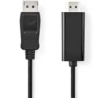 Nedis DisplayPort-Kabel | DisplayPort Male | HDMI Connector | 4K@30Hz | Vernikkeld | 3.00 m | Rond | PVC | Zwart | Doos - CCGB37100BK30