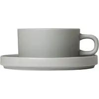 Blomus Theekop & Schotel Pilar Mirage Grey (Set van 2)