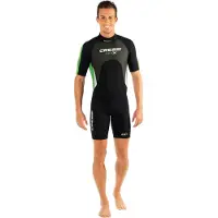Cressi MED X MAN SHORTY WETSUIT ZWART/LIMOENGROEN 2.5 MM S/2