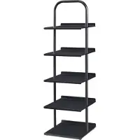 En.casa Schoenenrek Poytya met 5 planken zwart 119x34x32 cm []