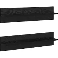 vidaXL Wandplank Muurmontage 2 st Zwart Eiken 80 x 11,5 x 18 cm
