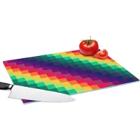 KitchenYeah Glazen Snijplank - 39x28 - Regenboog - Patronen - Pixel - Snijplanken Glas