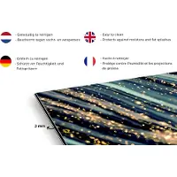 KitchenYeah Spatscherm keuken 120x80 cm - Kookplaat achterwand Marmer - Goud - Blauw - Glitter - Marmerlook - Abstract - Muurbeschermer - Spatwand fornuis - Hoogwaardig aluminium