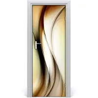 Tulup Deursticker - Golvende Abstractie Deurbehang - 75 cm x 205 cm - Groente Deursticker - Moderne Deur Sticker - Deursticker voor de Woonkamer - Deurbehang Sticker