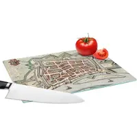 KitchenYeah Glazen Snijplank - 28x20 - Stadskaart - Venlo - Antiek - Snijplanken Glas